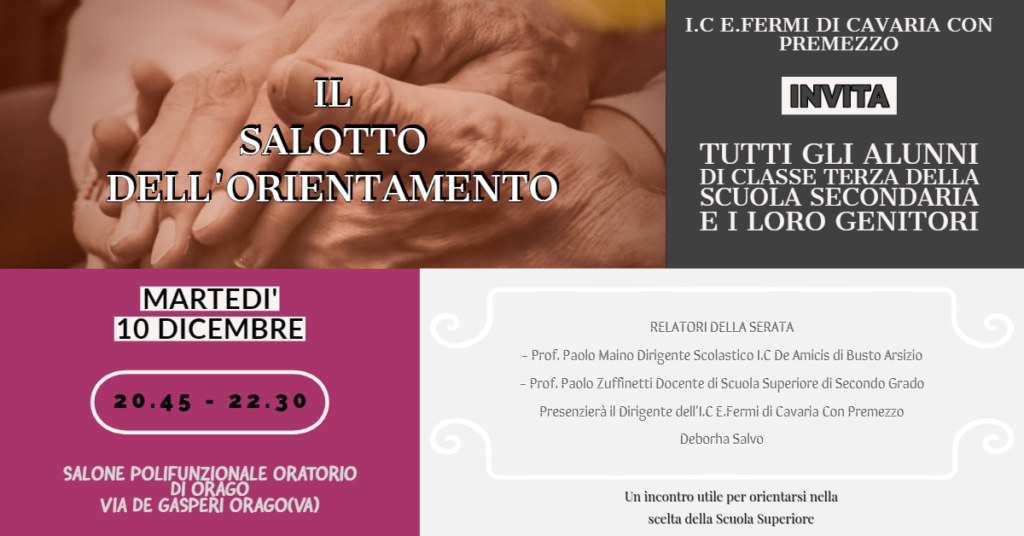 CIRCOLARE N°63: SALOTTO DELL’ORIENTAMENTO – 10 DICEMBRE 2019