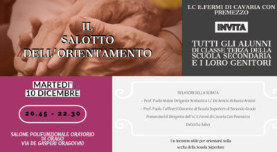 CIRCOLARE N°63: SALOTTO DELL’ORIENTAMENTO – 10 DICEMBRE 2019