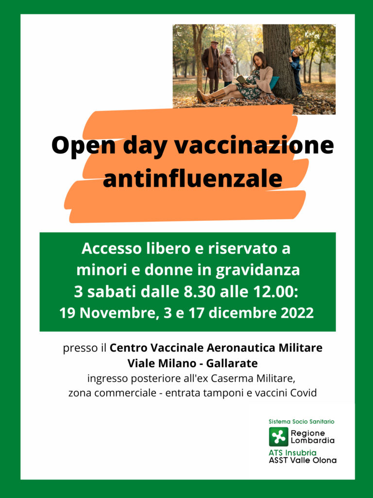 COMUNICAZIONE INTERNA N.75: Open day per l’offerta della vaccinazione antinfluenzale agli alunni delle scuole del territorio.