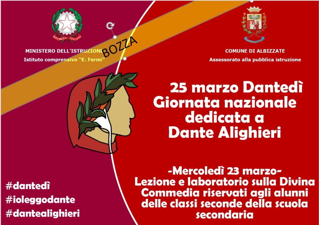 COMUNICAZIONE INTERNA N.167: 25 Marzo Dantedì – Giornata nazionale dedicata a Dante Alighieri