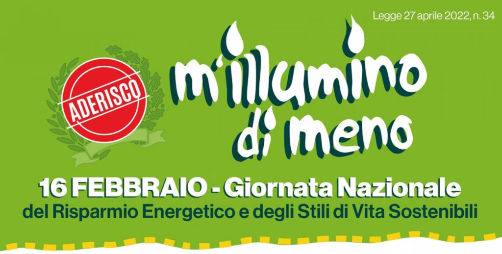 COMUNICAZIONE INTERNA N.119: XIX Giornata Nazionale del Risparmio Energetico e degli Stili di Vita Sostenibili “M’illumino di meno” – 16 febbraio 2023